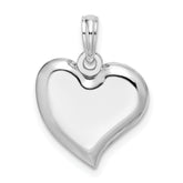 De-Ani Sterling Silver Rhodium-Plated Polished Teardrop Heart Pendant