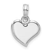 De-Ani Sterling Silver Rhodium-plated Polished Small Teardrop Heart Pendant