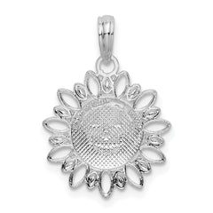 De-Ani Sterling Silver Rhodium-Plated Polished Smiling Sun Pendant