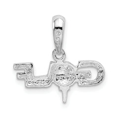De-Ani Sterling Silver Rhodium-Plated Polished GOLF Tee and Club Pendant