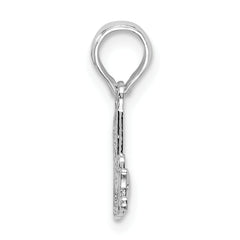 De-Ani Sterling Silver Rhodium-plated Polished #1 MOM Script Pendant