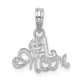 De-Ani Sterling Silver Rhodium-plated Polished #1 MOM Script Pendant