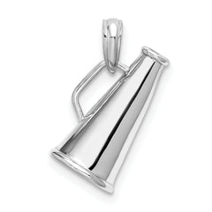 De-Ani Sterling Silver Rhodium-plated Polished 3D Megaphone Pendant