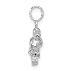 De-Ani Sterling Silver Rhodium-Plated Polished 3D Mother and Baby Pendant
