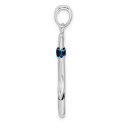 De-Ani Sterling Silver Rhodium-Plated Polished 3D Enameled Fish Hook Pendant