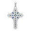 De-Ani Sterling Silver Rhodium-Plated Polished Enameled Filigree Cross Pendant