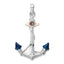 Enameled Anchor Pendant in Sterling Silver, 38mm - Sophia Jewelers