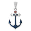 Enameled Anchor Pendant in Sterling Silver, 41mm - Sophia Jewelers