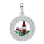 Traverse City, Michigan Wine Enamel Pendant in Sterling Silver, 27mm - Sophia Jewelers