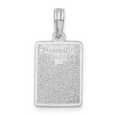De-Ani Sterling Silver Rhodium-Plated Enameled Small Key West Mile 0 Pendant