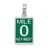 De-Ani Sterling Silver Rhodium-Plated Enameled Small Key West Mile 0 Pendant