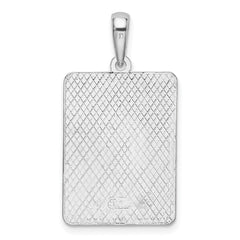 De-Ani Sterling Silver Rhodium-Plated Enameled Large Key West Mile 0 Pendant