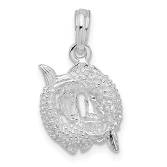 De-Ani Sterling Silver Rhodium-Plated Polished 3D Pisces Zodiac Pendant