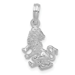 De-Ani Sterling Silver Rhodium-Plated Polished 3D Leo Zodiac Pendant