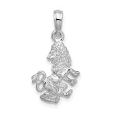 De-Ani Sterling Silver Rhodium-Plated Polished 3D Leo Zodiac Pendant