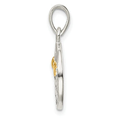 Sterling Silver Flash Gold Plated LOVE YOU TO THE MOON Pendant