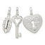Sterling Silver Antiqued CZ 3 Piece Forever Pendant Set
