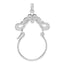 De-Ani Sterling Silver Rhodium-plated Polished Beaded Scroll Design Charm Holder