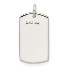 Sterling Silver Polished My Hero Dog Tag Pendant