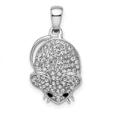 Sterling Silver Rhodium-plated Preciosa Crystal Mouse Pendant