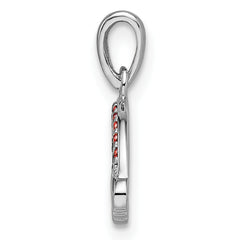 Sterling Silver Rh-plated Multi-color Nano Crystal Rainbow Pendant