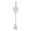 Sterling Silver Brush & Polished Pink CZ Flower Dangle Pendant