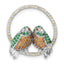 Sterling Silver Rhodium-plated CZ Birds on Perch Chain Slide