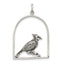 Bird on Branch in Cage Pendant in Sterling Silver, 37mm - Sophia Jewelers