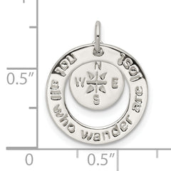 Sterling Silver Round NOT ALL WHO WANDER Pendant