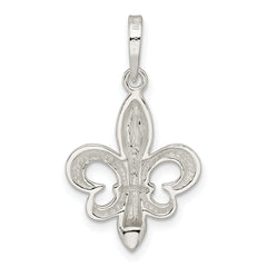 Sterling Silver Rhodium-plated Fleur de Lis Pendant