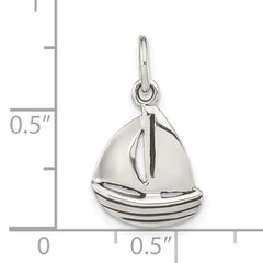 Sterling Silver Polished Sailboat Pendant