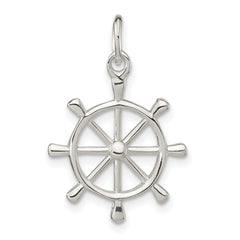 Sterling Silver Polished Ship's Wheel Pendant
