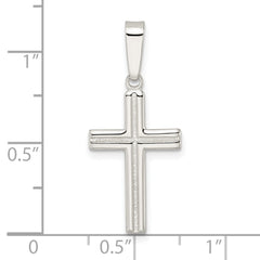 Sterling Silver Polished and Satin Center Latin Cross Pendant