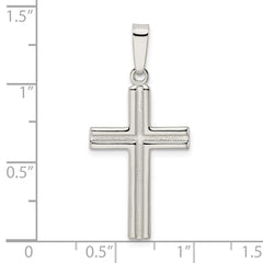 Sterling Silver Polished and Satin Latin Cross Pendant