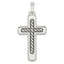 Sterling Silver Polished & Antiqued Textured Center Cross Pendant