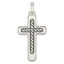 Cross Pendant in Sterling Silver, 46mm Antiqued & Textured - Sophia Jewelers