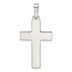 Sterling Silver Polished w/Lines Latin Cross Pendant