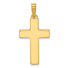Sterling Silver Gold-tone Polished and Grooved Cross Pendant