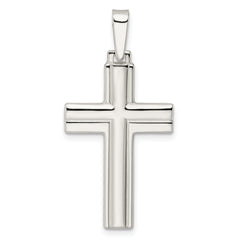 Sterling Silver Polished w/Lines Latin Cross Pendant