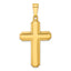 Grooved Cross Pendant in Gold-Tone Sterling Silver, 49mm - Sophia Jewelers