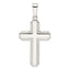 Latin Cross Pendant in Sterling Silver with Edge Lines, 49mm - Sophia Jewelers