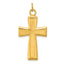 Cross Pendant in Gold-Plated Sterling Silver, 40mm Brushed & Polished - Sophia Jewelers