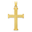Cross Pendant in Gold-Tone Sterling Silver, 42mm Textured - Sophia Jewelers