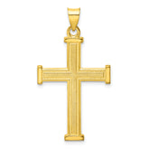 Sterling Silver Gold-tone Polished Solid Cross Pendant