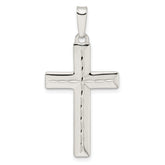 Sterling Silver Diamond-cut Latin Cross Pendant