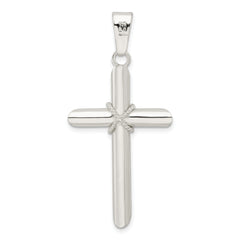 Sterling Silver Polished X Center Hollow Tube Cross Pendant