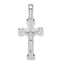 Sterling Silver Rhodium-plated Polished and Laser Crucifix Pendant
