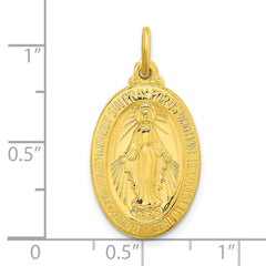 Sterling Silver Gold-tone Polished Solid Miraculous Medal Pendant