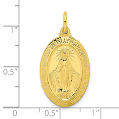 Sterling Silver Gold-tone Polished Solid Miraculous Medal Pendant