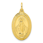 Sterling Silver Gold-tone Polished Solid Miraculous Medal Pendant